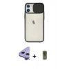 MARSİLYAN™- iPhone 11 Kılıf Vadi Çizgi - Siyah Joko Magic 5D Hayalet Cam + Raze Metal Kamera Lens - MR
