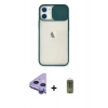 MARSİLYAN™- iPhone 11 Kılıf Vadi Çizgi - Siyah Joko Magic 5D Hayalet Cam + Raze Metal Kamera Lens - MR