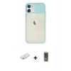 MARSİLYAN™- iPhone 11 Kılıf Vadi Çizgi - Siyah Joko Magic 5D Hayalet Cam + Renkli Kamera Lens Koruma Cam - SI