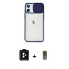 MARSİLYAN™- iPhone 11 Kılıf Vadi Çizgi - Siyah Joko Magic 5D Hayalet Cam + PVD Metal Kamera Lens - TU