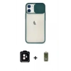 MARSİLYAN™- iPhone 11 Kılıf Vadi Çizgi - Siyah Joko Magic 5D Hayalet Cam + PVD Metal Kamera Lens - TU