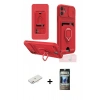 MARSİLYAN™- iPhone 11 Kılıf Vadi Form Prime - Siyah 34D Hayalet Izgaralı Cam + Renkli Kamera Lens Koruma Cam - PE