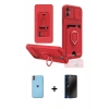 MARSİLYAN™- iPhone 11 Kılıf Vadi Form Prime - Siyah 3D Antistatik Hayalet Cam Ekran Koruyucu + Neon Fosforlu Kamera Lens - TU