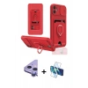 MARSİLYAN™- iPhone 11 Kılıf Vadi Form Prime - Siyah 3D Antistatik Seramik Nano Ekran Koruyucu + Mor Raze Metal Kamera Lens