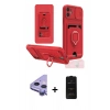MARSİLYAN™- iPhone 11 Kılıf Vadi Form Prime - Siyah 6D Antistatik Mat Seramik Hayalet Nano Ekran Koruyucu + Mor Raze Metal Kamera Lens