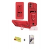 MARSİLYAN™- iPhone 11 Kılıf Vadi Form Prime - Siyah Bilvis 3D Mat Cam Ekran Koruyucu + Kırmızı Rainbow Kamera Lens Koruma Cam