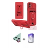 MARSİLYAN™- iPhone 11 Kılıf Vadi Form Prime - Siyah Bilvis 5in1 3D Magic Cam Ekran Koruyucu + Kırmızı Raze Metal Kamera Lens