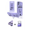 MARSİLYAN™- iPhone 11 Kılıf Vadi Form Prime - Siyah Bilvis 5in1 5D Magic Hayalet Cam Ekran Koruyucu + Mor Raze Metal Kamera Lens