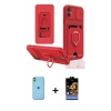 MARSİLYAN™- iPhone 11 Kılıf Vadi Form Prime - Siyah Buffer Hayalet Cam Ekran Koruyucu + Neon Fosforlu Kamera Lens - YL