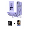MARSİLYAN™- iPhone 11 Kılıf Vadi Form Prime - Siyah Buffer Hayalet Cam Ekran Koruyucu + Turuncu PVD Metal Kamera Lens
