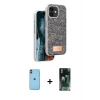 MARSİLYAN™- iPhone 11 Kılıf Vadi Klasik Serisi - Şeffaf 360 Full Body Arka Koruyucu + Neon Fosforlu Kamera Lens - TU