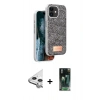 MARSİLYAN™- iPhone 11 Kılıf Vadi Klasik Serisi - Şeffaf 360 Full Body Arka Koruyucu + Raze Metal Kamera Lens - GS