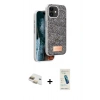 MARSİLYAN™- iPhone 11 Kılıf Vadi Klasik Serisi - Şeffaf Pasifik Cam Ekran Koruyucu + Pers Alüminyum Kamera Lens - GD