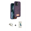 MARSİLYAN™- iPhone 11 Kılıf Vadi Klasik Serisi - Şeffaf Pasifik Cam Ekran Koruyucu + Pers Alüminyum Kamera Lens - GD