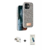MARSİLYAN™- iPhone 11 Kılıf Vadi Klasik Serisi - Şeffaf Pasifik Cam Ekran Koruyucu + Pers Alüminyum Kamera Lens - GD