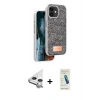 MARSİLYAN™- iPhone 11 Kılıf Vadi Klasik Serisi - Şeffaf Pasifik Cam Ekran Koruyucu + Raze Metal Kamera Lens - GS