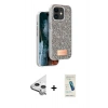 MARSİLYAN™- iPhone 11 Kılıf Vadi Klasik Serisi - Şeffaf Pasifik Cam Ekran Koruyucu + Raze Metal Kamera Lens - GS