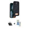 MARSİLYAN™- iPhone 11 Kılıf Vadi Klasik Serisi - Şeffaf Royal Nano Ekran Koruyucu + Kamera Lens Koruma Cam - SF