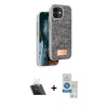 MARSİLYAN™- iPhone 11 Kılıf Vadi Klasik Serisi - Şeffaf Royal Nano Ekran Koruyucu + Kamera Lens Koruma Cam - SF