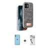 MARSİLYAN™- iPhone 11 Kılıf Vadi Klasik Serisi - Şeffaf Uv Polymer Nano Ekran Koruyucu + Neon Fosforlu Kamera Lens - YL
