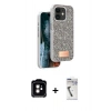 MARSİLYAN™- iPhone 11 Kılıf Vadi Klasik Serisi - Şeffaf Uv Polymer Nano Ekran Koruyucu + PVD Metal Kamera Lens - TU