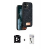 MARSİLYAN™- iPhone 11 Kılıf Vadi Klasik Serisi - Şeffaf Uv Polymer Nano Ekran Koruyucu + PVD Metal Kamera Lens - TU