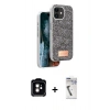 MARSİLYAN™- iPhone 11 Kılıf Vadi Klasik Serisi - Şeffaf Uv Polymer Nano Ekran Koruyucu + PVD Metal Kamera Lens - TU