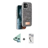 MARSİLYAN™- iPhone 11 Kılıf Vadi Klasik Serisi - Şeffaf Uv Polymer Nano Ekran Koruyucu + Raze Metal Kamera Lens - MI