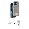 MARSİLYAN™- iPhone 11 Kılıf Vadi Klasik Serisi - Şeffaf Uv Polymer Nano Ekran Koruyucu + Renkli Kamera Lens Koruma Cam - SI