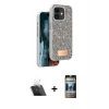 MARSİLYAN™- iPhone 11 Kılıf Vadi Klasik Serisi - Siyah 34D Hayalet Izgaralı Cam + Kamera Lens Koruma Cam - SF