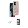 MARSİLYAN™- iPhone 11 Kılıf Vadi Klasik Serisi - Siyah 34D Hayalet Izgaralı Cam + Renkli Kamera Lens Koruma Cam - PE