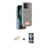 MARSİLYAN™- iPhone 11 Kılıf Vadi Klasik Serisi - Siyah 34D Hayalet Izgaralı Cam + Renkli Kamera Lens Koruma Cam - PE