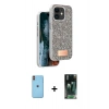 MARSİLYAN™- iPhone 11 Kılıf Vadi Klasik Serisi - Siyah 360 Mat Full Body Arka Koruyucu + Neon Fosforlu Kamera Lens - TU