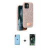 MARSİLYAN™- iPhone 11 Kılıf Vadi Klasik Serisi - Siyah 360 Mat Full Body Arka Koruyucu + Neon Fosforlu Kamera Lens - TU