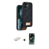MARSİLYAN™- iPhone 11 Kılıf Vadi Klasik Serisi - Siyah 360 Mat Full Body Arka Koruyucu + Renkli Kamera Lens Koruma Cam - YL