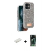 MARSİLYAN™- iPhone 11 Kılıf Vadi Klasik Serisi - Siyah 360 Mat Full Body Arka Koruyucu + Renkli Kamera Lens Koruma Cam - TU