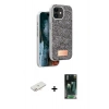 MARSİLYAN™- iPhone 11 Kılıf Vadi Klasik Serisi - Siyah 360 Mat Full Body Arka Koruyucu + Renkli Kamera Lens Koruma Cam - YL