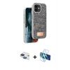 MARSİLYAN™- iPhone 11 Kılıf Vadi Klasik Serisi - Siyah 3D Antistatik Cam Ekran Koruyucu + Pers Alüminyum Kamera Lens - LT