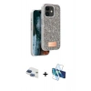 MARSİLYAN™- iPhone 11 Kılıf Vadi Klasik Serisi - Siyah 3D Antistatik Cam Ekran Koruyucu + Pers Alüminyum Kamera Lens - LT