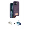 MARSİLYAN™- iPhone 11 Kılıf Vadi Klasik Serisi - Siyah 3D Antistatik Cam Ekran Koruyucu + Pers Alüminyum Kamera Lens - GD