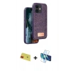 MARSİLYAN™- iPhone 11 Kılıf Vadi Klasik Serisi - Siyah 3D Antistatik Cam Ekran Koruyucu + Rainbow Kamera Lens Koruma Cam - KI