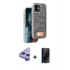 MARSİLYAN™- iPhone 11 Kılıf Vadi Klasik Serisi - Siyah 3D Antistatik Hayalet Cam Ekran Koruyucu + Raze Metal Kamera Lens - MR