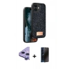 MARSİLYAN™- iPhone 11 Kılıf Vadi Klasik Serisi - Siyah 3D Antistatik Hayalet Cam Ekran Koruyucu + Raze Metal Kamera Lens - MR