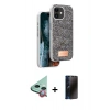 MARSİLYAN™- iPhone 11 Kılıf Vadi Klasik Serisi - Siyah 3D Antistatik Hayalet Cam Ekran Koruyucu + Raze Metal Kamera Lens - KI