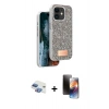 MARSİLYAN™- iPhone 11 Kılıf Vadi Klasik Serisi - Siyah 3D Antistatik Mat Seramik Nano Ekran Koruyucu + Pers Alüminyum Kamera Lens - GI