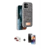 MARSİLYAN™- iPhone 11 Kılıf Vadi Klasik Serisi - Siyah 3D Antistatik Mat Seramik Nano Ekran Koruyucu + Pers Alüminyum Kamera Lens - KI