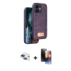 MARSİLYAN™- iPhone 11 Kılıf Vadi Klasik Serisi - Siyah 3D Antistatik Mat Seramik Nano Ekran Koruyucu + Pers Alüminyum Kamera Lens - LT