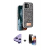 MARSİLYAN™- iPhone 11 Kılıf Vadi Klasik Serisi - Siyah 3D Antistatik Mat Seramik Nano Ekran Koruyucu + Raze Metal Kamera Lens - MR