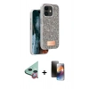 MARSİLYAN™- iPhone 11 Kılıf Vadi Klasik Serisi - Siyah 3D Antistatik Mat Seramik Nano Ekran Koruyucu + Raze Metal Kamera Lens - KI