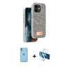 MARSİLYAN™- iPhone 11 Kılıf Vadi Klasik Serisi - Siyah 3D Antistatik Seramik Nano Ekran Koruyucu + Neon Fosforlu Kamera Lens - YL